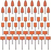 KEWAYO 45 Pcs Sanding Bits for Rotary Tool Grinding Stone Sanding Drill Bits with 1/8" Shank, Aluminium Oxide Tough Enough to Metal Rust Removal/Smoothing/Sharpening, Different Shape Meet More Needs