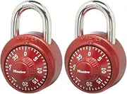 Master Lock 1530T Locker Lock Combination Padlock, 2 Count (Pack of 1), Colors May Vary