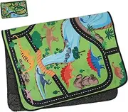 PRETYZOOM Dinosaur Play Mat for Toddlers Non-Slip Toy Car Rug with Traffic Multifunctional Educational Carpet for Boys and Girls Easy to Clean Foldable Boy Girl Playmat