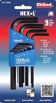 Eklind 10509 9pc Metric L-Key Set