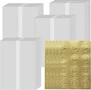 Abizarch 60 Pack Vellum Jackets for 5x7 Invitations Pre Folded Vellum Paper Jackets with 60 Sealing Stickers Translucent Thickened Vellum Paper Wedding Invitations Wrap Liners for Baby Shower Birthday