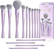 Jessup Makeup Brushes Set Professional 14pcs Vegan Make Up Brushes, Foundation Eyeshadow Concealer Contour Powder Blush Blending Eyeliner Brush, Premium Synthetic Fiber, Luxury Purple T512