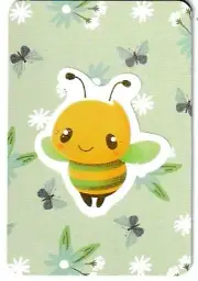 Mini Junk Journal Cards, Cartoon Bees #2, 12 pcs 2" x 3"
