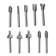 10pcs/Set Milling Cutter HSS Router Bits Rotary Tool for Home DIY Use