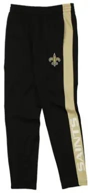 OuterStuff NFL Youth Boys Side Stripe Slim Fit Performance Pant, New Orleans Sai