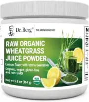 Dr. Berg's Wheatgrass Superfood Powder Raw Juice Rich in Vitamins 5.3 oz