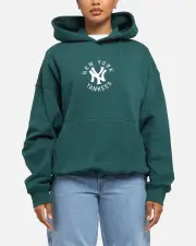 [MAJESTIC ATHLETIC] Majestic Athletic New York Yankees Mid Crest Boxy Hoodie Emerald - Size XL XL Emerald