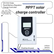 12V/24V Solar Panel Battery Regulator 40A MPPT Charge Controller Auto LCD