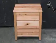 Mackay - Solid Tasmanian Oak Feature Grade Timber - 3 Drawer Bedside Table