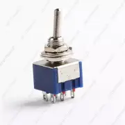 5 x Mini Toggle Switch DPDT ON-ON 2 Position Blue 6mm 12V 110V 220V MTS-202