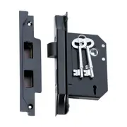 2265 Mortice Lock 3 Lever Rebated Matte Black CTC57mm Backset 57mm