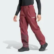 NEW $400 ADIDAS TERREX TECHROCK 3L PCN ALPINE SKI SNOW PANTS RED IB1202 SMALL