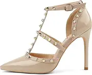 [Eithy] Women's Slingbacks Mid High Heels Strappy Summer Shoes Pointy Toe Party Daily Wear Evening Sandals