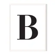 B Framed Wall Art - White