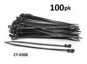 100-PACK 8" Nylon Zip Mountable Head Cable Ties/ Cord Organizer, CT-0308