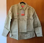 Hard Yakka Y08069 Ladies Khaki Cotton Drill Long Sleeve Shirt Size 16 New