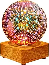 Brabola Twinkle Bear Lamp, 3D Firework Bear Light Decorative Nightstand Table Lamp Color Changing Cute Room Decor LED Bedroom Lamp for Kids Room, Home, Office, Nursery (Firework Ball)