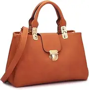 [Dasein] Women Satchel Handbags Top Handle Purse Medium Tote Bag Vegan Leather Shoulder Bag
