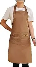 Adjustable Bib Apron with Pockets, Unisex Canvas Apron Washable Butcher Waiter Chef Kitchen Cooking Cafe