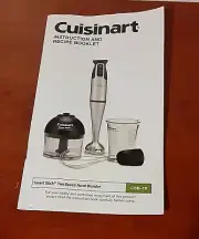 Cuisinart Smart Stick Hand Blender CSB-79 Replacement Part, Instructions Recipes