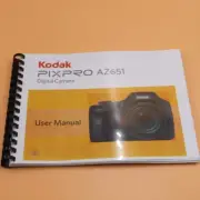 Kodak PixPro AZ651 Instruction User Manual Full Color with Protective Covers