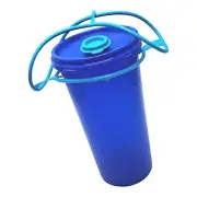 Tupperware Mega Tumbler 48 oz Blue and Teal Lid Cariolier Handle