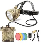 DUMPMAN Camo Coon Hunting Lights Headlamp for Coyotes Hog Predators, Recharge...