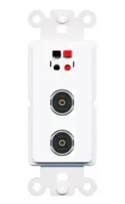 [3 Ports] SPEAKER 2 TOSLINK Rocker Wall Plate White