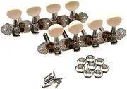 LeeQinersw Mandolin Tuning Mechanisms 4L 4R for 8 String Instruments, Silver
