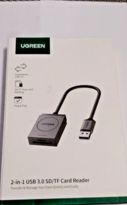 Ugreen 2-in-1 Card Reader USB3.0 USB-C OTG SD Micro SD TF for Laptop PC Windows