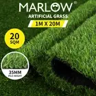 Marlow Artificial Grass Synthetic Turf Fake Plastic Plant 35mm 20SQM Lawn 1x20m