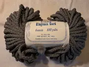NEW VINTAGE DARK GRAY BRAIDED ELEGANCE CORD 6mm 100yds - CRAFT MACRAME