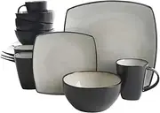Gibson Elite Soho Lounge Dinnerware Set, Square, Sand