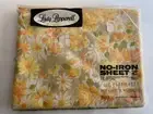 Vtg NOS 1970’s Lady Pepperell Full Flat Sheet Yellow and Orange Flowers 81x104