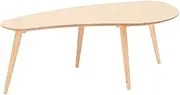 woJKod Low Oval Coffee Table;Mid Century Modern Style Centre Table;Solid Wood Living Room Furniture;Modern Sofa Coffee Side Table;Cocktail Table-Rubber Wood-Natural