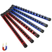 6-Piece Magnetic Socket Organizer, Heavy Duty Aluminum Socket Rails Organizer...
