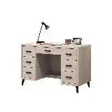 在飛比找遠傳friDay購物優惠-唯熙傢俱 布萊登橡木白4尺辦公桌(書房 書桌 辦公桌 電腦桌