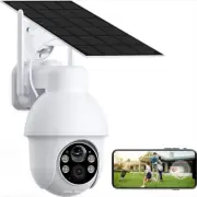 2K 5MP Security Camera 360° PTZ Wireless WiFi Battery Audio With Solar Panel