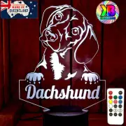 DACHSHUND PUPPY DOG 3D LED Battery USB Night Light 7 Colour Changing Room Lamp
