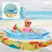 Square Baby Beach Pool, 6.5 X 6.5Ft Portable Cartoon Ocean Theme Toddler Beac...