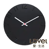 在飛比找momo購物網優惠-【WUZ 屋子】LOVEL 30cm 鏤刻靜音機芯掛鐘-黑(