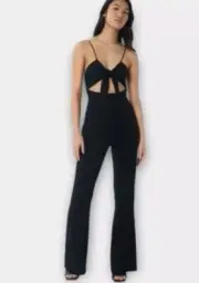 Lita by Ciara Revolve Tie Front Jumpsuit in Black Size M. B30