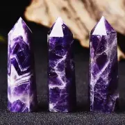 3 inch Chevron Amethyst Stone Point Obelisk Natural Crystal Tower Decoration