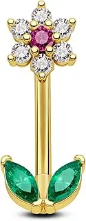 [OUFER] 16G Rook Piercing Jewellery Daith Helix Earring Cartilage Clear CZ Eyebrow Vertical Labret Lip Bars Conch Ring Silver Curved Barbell 316L Surgical Steel Tragus Women Gift