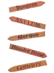 Pack of Five Haunted House Signs Halloween Decoration
