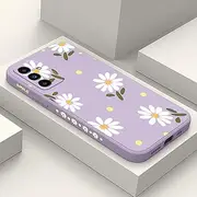 [LEECG] for Galaxy A13 5G Phone Case, for Samsung A13 5G Case Chrysanthemum Motif Creative Side Design Shockproof Soft Protective Protector for Samsung Galaxy A13 5G Case-Daisy Purple