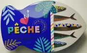 Alex Olivier - Fish Tin Black Milk and White Chocolates 4.23 oz 120g