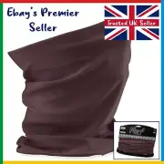 DARK CHOCOLATE Beechfield 3 in 1 Face Cover Morf * Snood Scarf * Breathable Mask