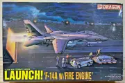 Dragon LAUNCH F-14A Model w/Fire Engine 4020 Model Kit New Old Stock