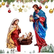 Christmas Decorations Outdoor Nativity - Christmas Nativity Scene Garden Decoration | Decorative Nativity Holiday Yard Display, Jesus Nativity Scene Outside Christmas Decor for Courtyard, Garden